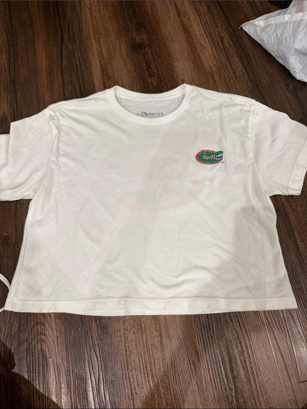 White Florida Gators Cropped Logo Tee - Kids